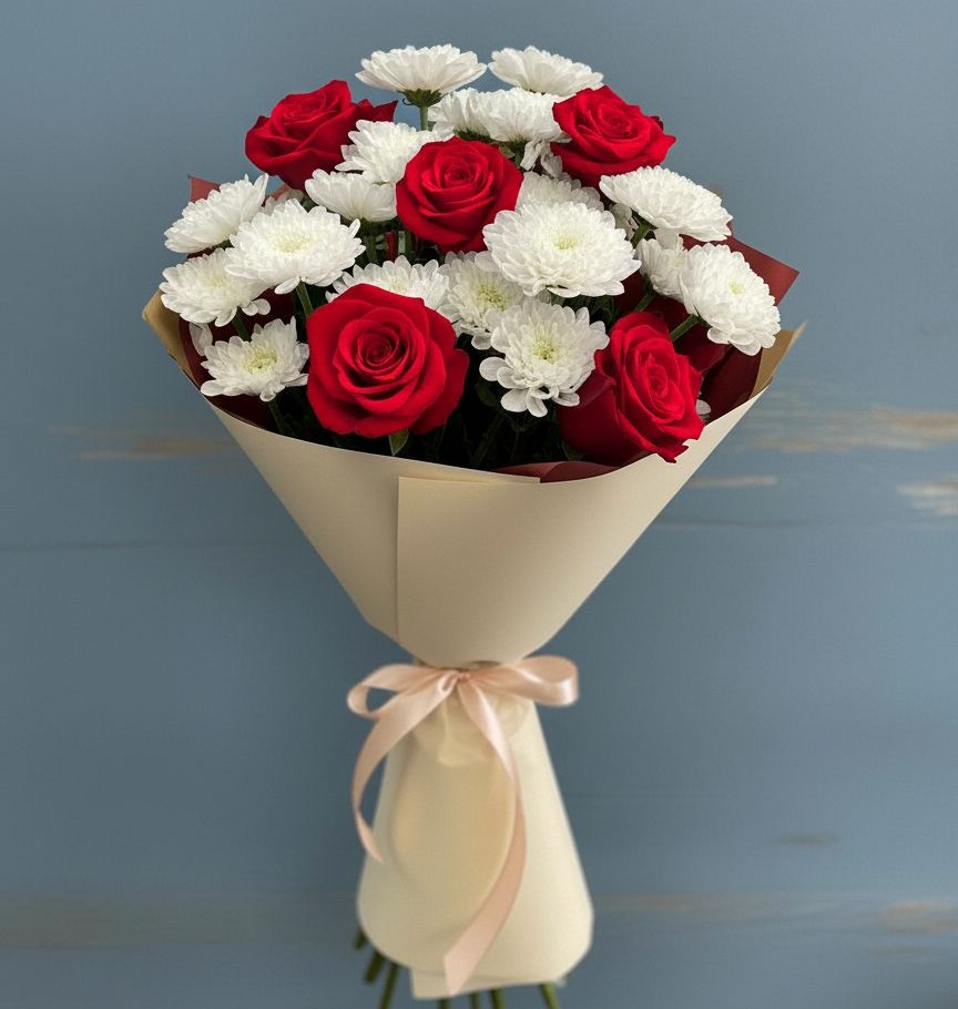 Букет цветов из: Розы и Хризантемы в Партизанске