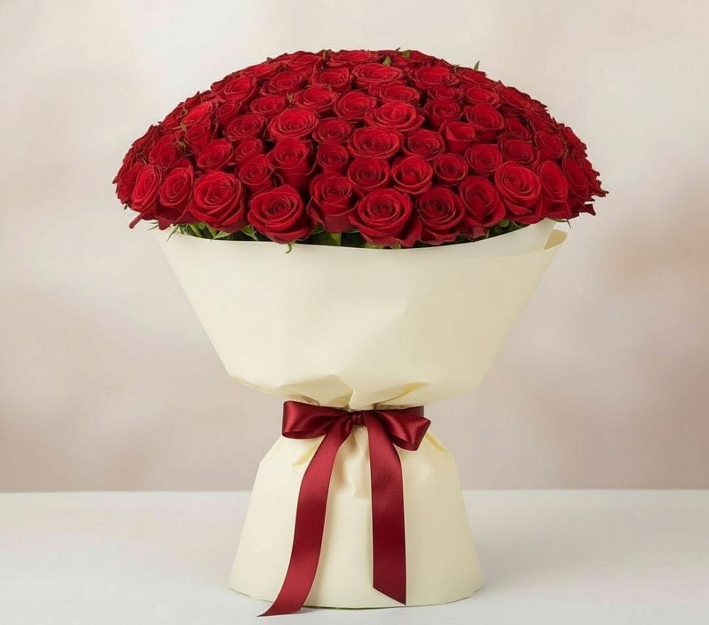 Букет 101 Красная роза Милано в Партизанске