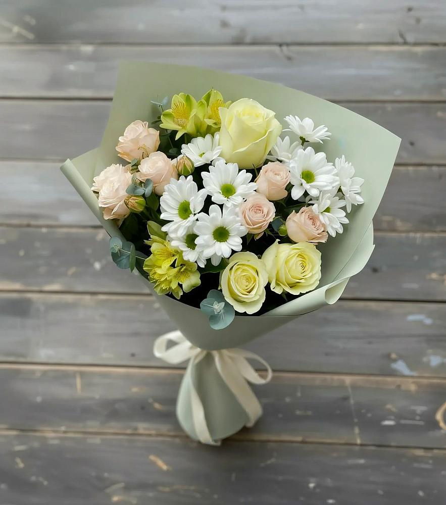 Букет цветов из: Альстромерии, Розы и Хризантемы в Партизанске