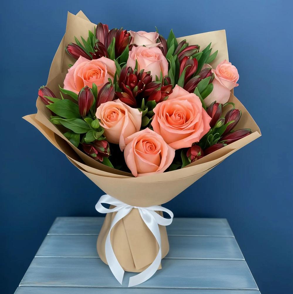 Букет цветов из: Розы и Альстромерии в Партизанске