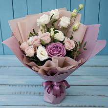 Букет цветов из:  Розы и Лизиантусы #REPLACE_PRED# Партизанске