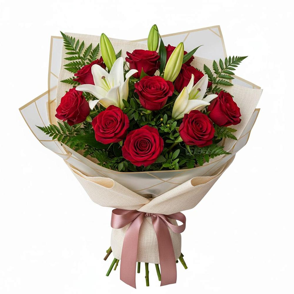 Букет цветов из: Лилии и Розы в Партизанске