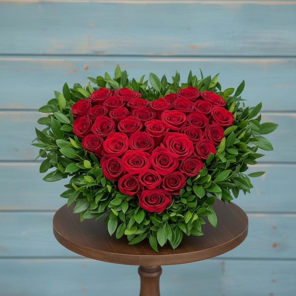 Цветочная композиция из Розы в виде сердца в Партизанске