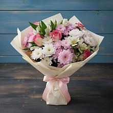 Букет цветов из:  Хризантемы, Альстромерии и Розы в Партизанске