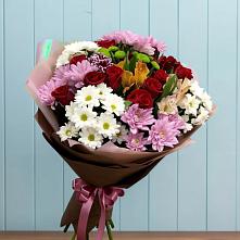 Букет цветов из:  Розы, Хризантемы и Альстромерии в Партизанске