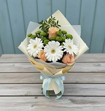 Букет цветов из:  Герберы, Розы и Хризантемы #REPLACE_PRED# Партизанске