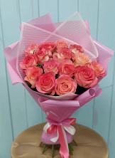 Букет 15 Розовых роз Равель в Партизанске