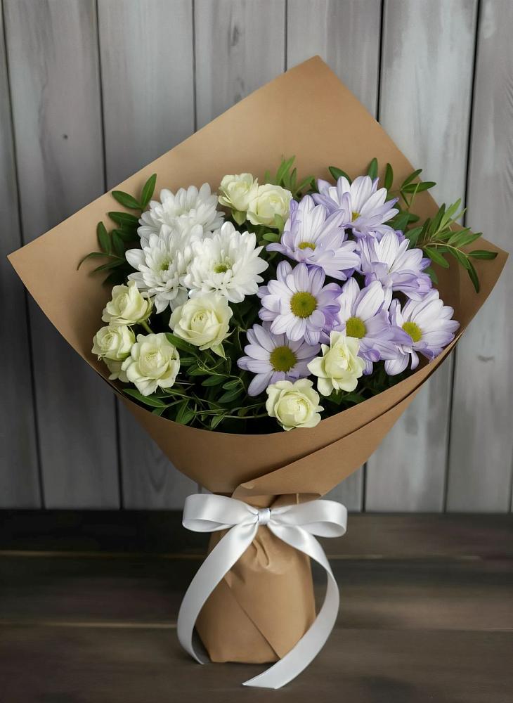 Букет цветов из: Хризантемы и Розы в Партизанске