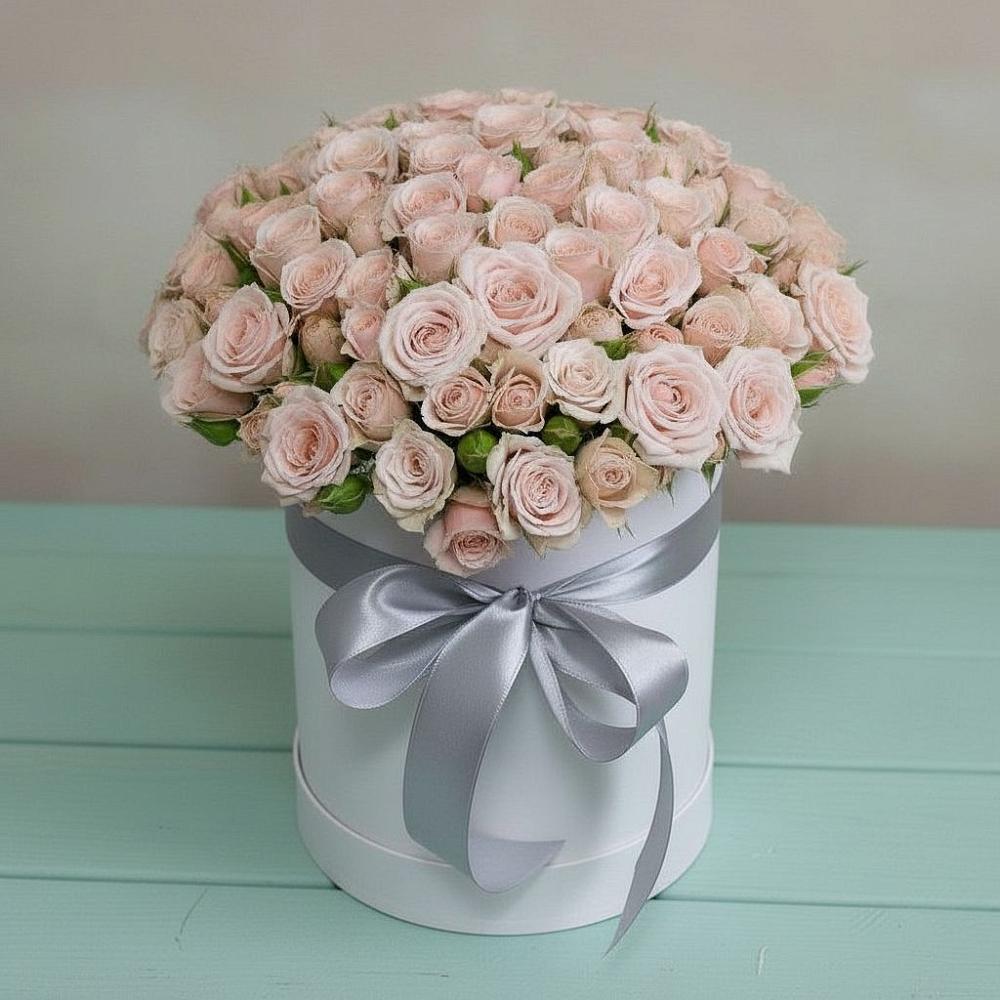 Цветочная композиция из Розы в шляпной коробке в Партизанске